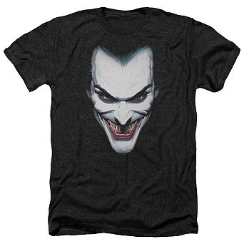Batman Joker Portrait Adult Heather T-shirt