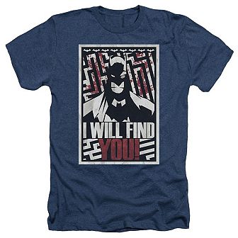 Batman I Will Fnd You Adult Heather T-shirt