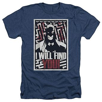 Batman I Will Fnd You Adult Heather T-shirt