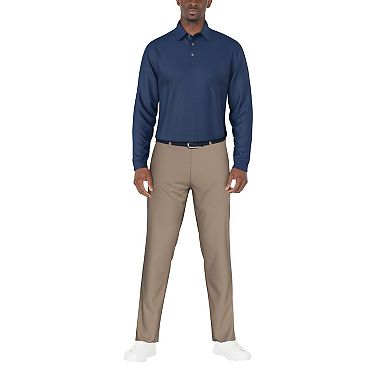 Men's Grand Slam Mini Jacquard Long Sleeve Golf Polo