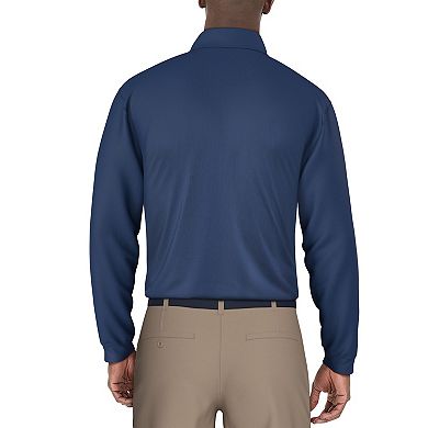 Men's Grand Slam Mini Jacquard Long Sleeve Golf Polo