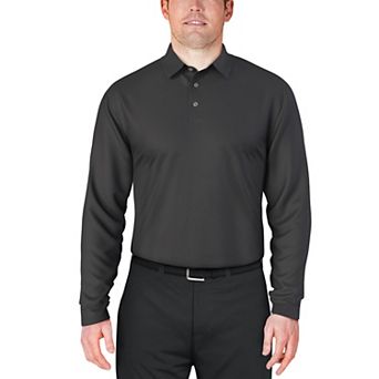 Men's Grand Slam Mini Jacquard Long Sleeve Golf Polo