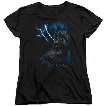 Batman Lightning Strikes Short Sleeve Womens T-shirt