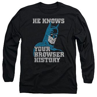 Batman Knows Long Sleeve Adult T-shirt