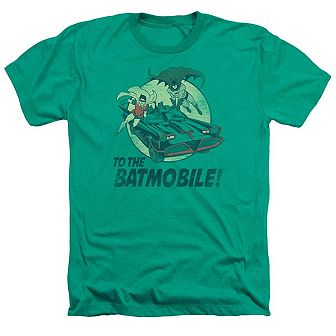 Batman Classic Tv To The Batmobile Adult Heather T-shirt