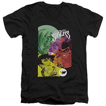 Batman Gotham Sirens Short Sleeve Adult V Neck T-shirt