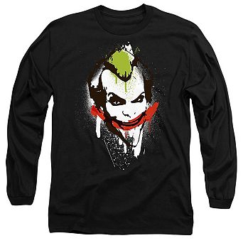 Batman Joker Big Face Long Sleeve Adult T-shirt