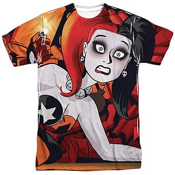 Batman Harley Cooke Cover Short Sleeve Adult Poly Crew T-shirt