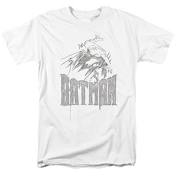 Batman Knight Sketch Short Sleeve Adult T-shirt