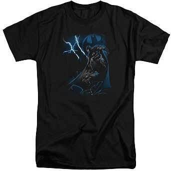 Batman Lightning Strikes Short Sleeve Adult Tall T-shirt