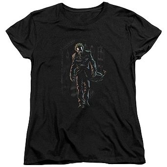 Batman Joker Leaves Arkham Short Sleeve Womens T-shirt