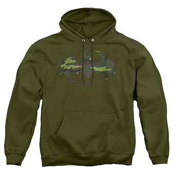 Batman Distressed Camo Shield Adult Pull Over Hoodie