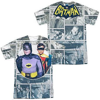 Batman Classic Tv 60s Panels Short Sleeve Adult Poly Crew T-shirt