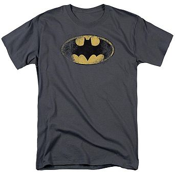 Batman Destroyed Logo Short Sleeve Adult T-shirt