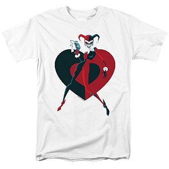 Batman Harely Heart Short Sleeve Adult T-shirt
