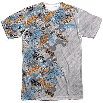 Batman Gotham Knight Sketchy Short Sleeve Adult Poly Crew T-shirt