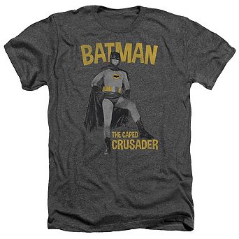 Batman Classic Tv Caped Crusader Adult Heather T-shirt