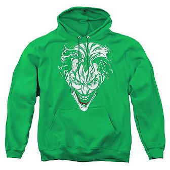 Batman Joker Red On Green Adult Pull Over Hoodie