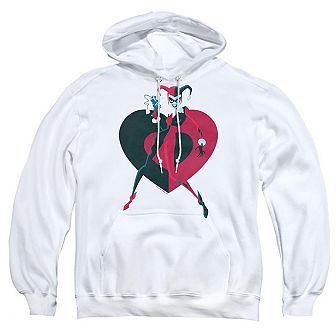 Batman Harely Heart Adult Pull Over Hoodie