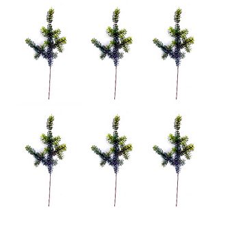 Pine Spray - Wintry Green (set Of 6)