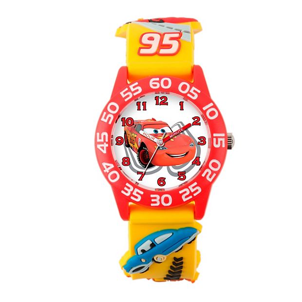 Disney Pixar Cars Boys Red Plastic Time Teacher Watch