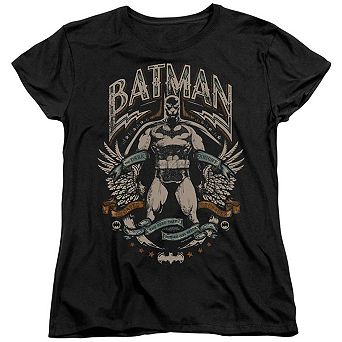 Batman Gotham Hero On Black Short Sleeve Women´s T-Shirt