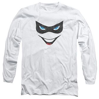 Batman Harley Face Long Sleeve Adult T-shirt