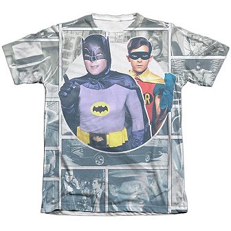 Batman Classic Tv 60s Panels Sleeve T-shirt