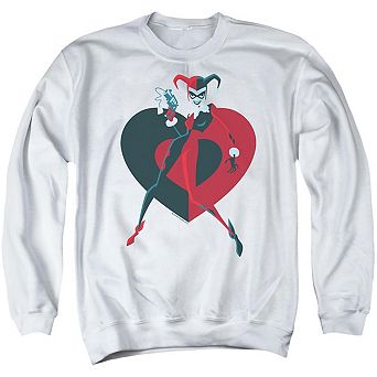 Batman Harely Heart Adult Crewneck Sweatshirt