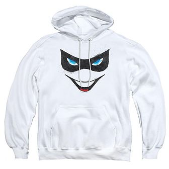 Batman Harley Face Adult Pull Over Hoodie