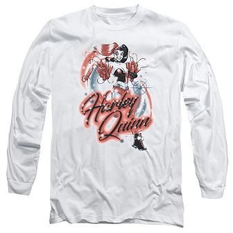 Batman Harley Airbrush Long Sleeve Adult T-shirt