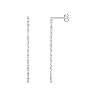 PRIMROSE Sterling Silver Cubic Zirconia Linear Drop Earrings