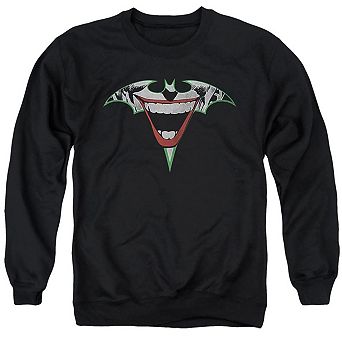 Batman Joker Bat Logo Adult Crewneck Sweatshirt