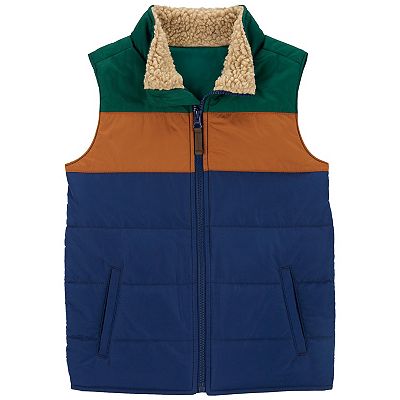 Boys 4 14 Carter s Colorblock Zip Up Puffer Vest