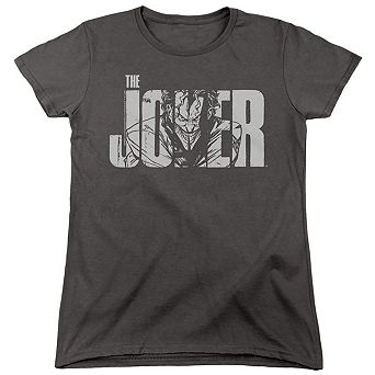 Batman Joker Text On Gray Short Sleeve Women´s T-Shirt