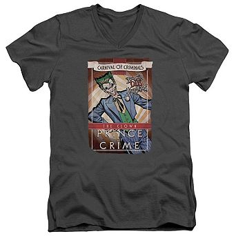 Batman Clown Prince Short Sleeve Adult V Neck T-shirt
