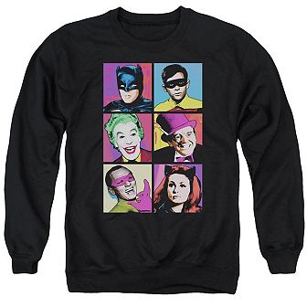 Batman Classic Tv Pop Cast Adult Crewneck Sweatshirt