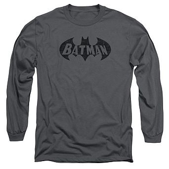 Batman Crackle Bat Long Sleeve Adult T-shirt