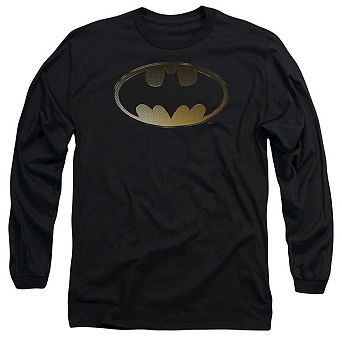 Batman Halftone Bat Long Sleeve Adult T-shirt