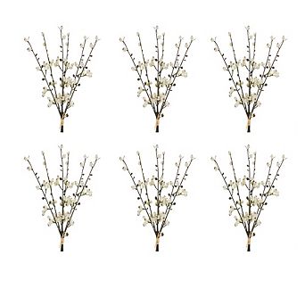 Winter Berry Twig Bundle - Ivory (set Of 6)