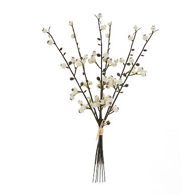 Winter Berry Twig Bundle - Ivory (set Of 6)