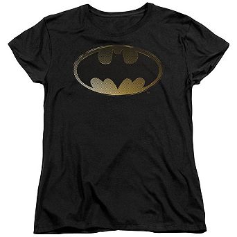Batman Halftone Bat Short Sleeve Womens T-shirt