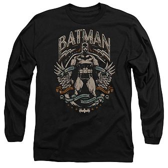 Batman Gotham Hero On Black Long Sleeve Adult T-shirt