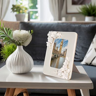 Home Essentials Appliqued Floral 4" x 6" Frame Table Decor