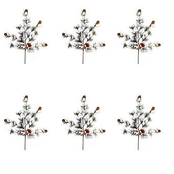Snowy Pine Spray (set Of 6)