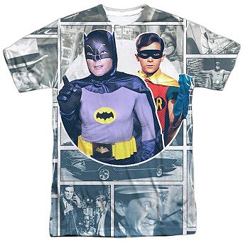Batman Classic Tv 60s Panels Short Sleeve Adult Poly Crew T-shirt