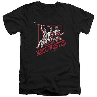 Batman Gothams Most Wanted Short Sleeve Adult V Neck T-shirt