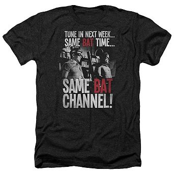 Batman Classic Tv Bat Channel Adult Heather T-shirt
