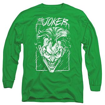 Batman Joker Storm On Green Long Sleeve Adult T-shirt