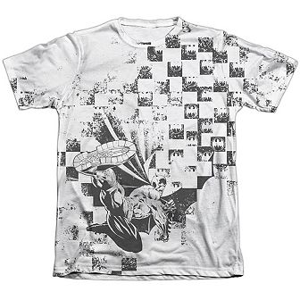 Batman Checkerboard Kick Adult 65/35 Poly/cotton Short Sleeve T-shirt